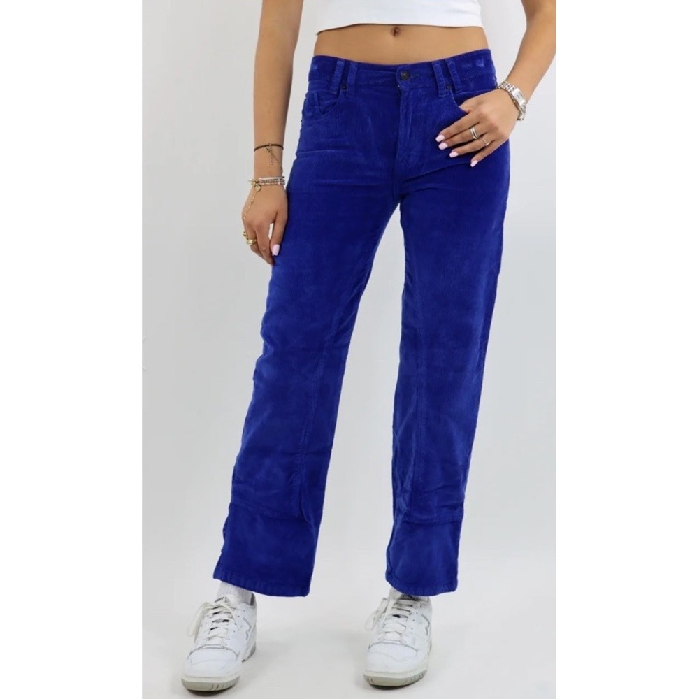 Free‎ People We The Free Risk Taker Corduroy Pants Size 24 NWT Cobalt Blue